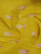 Yellow And Pink Colour Block Print Pure Kota Cotton Saree By Gayathri Reddy Designer Studio | Grocsy