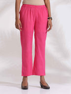 trueBrowns Pink Cotton Print Sleeveless Kurta Set | Grocsy