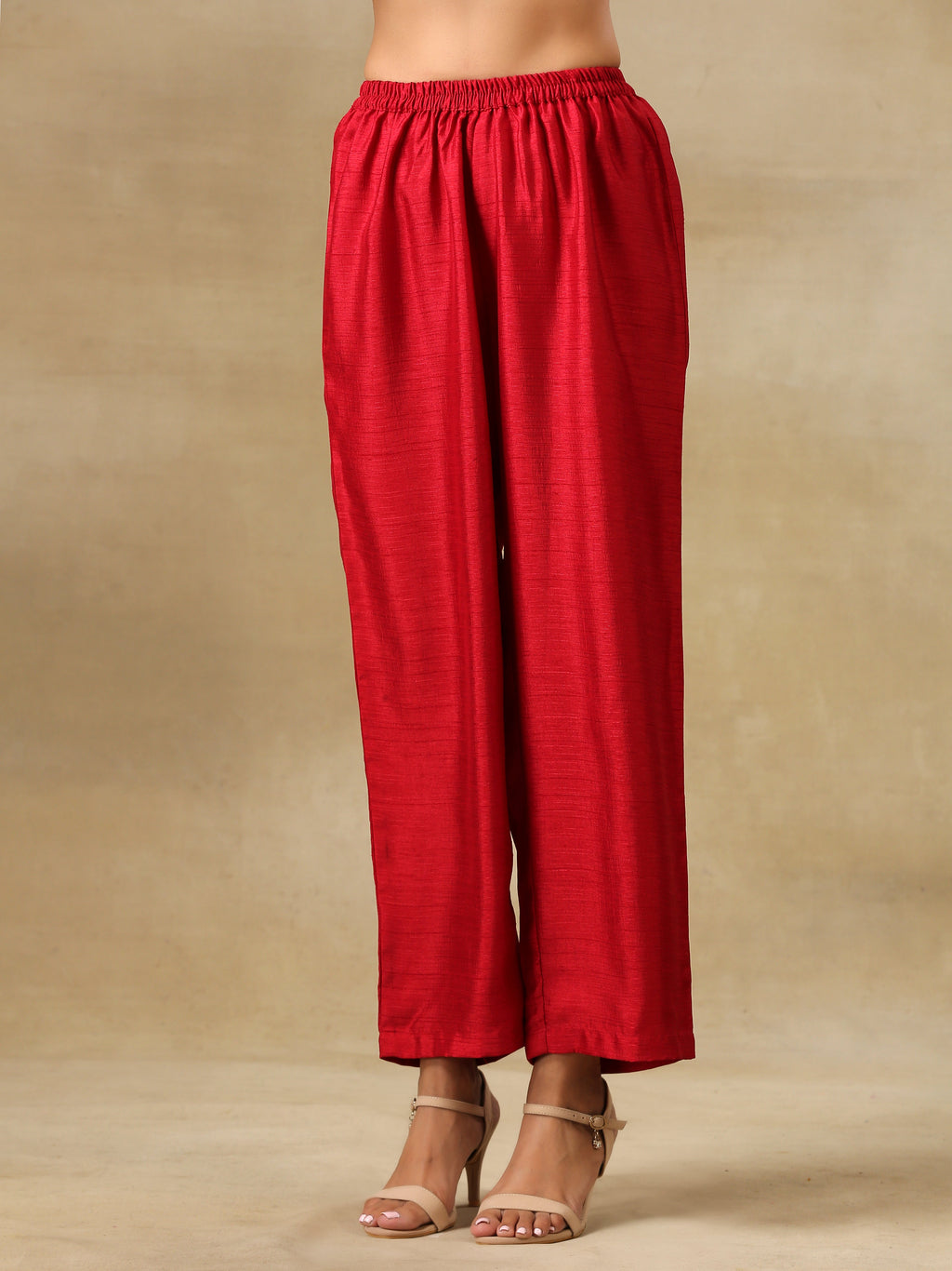 trueBrowns Maroon Textured Silk Front Placket Co-Ord Set | Grocsy