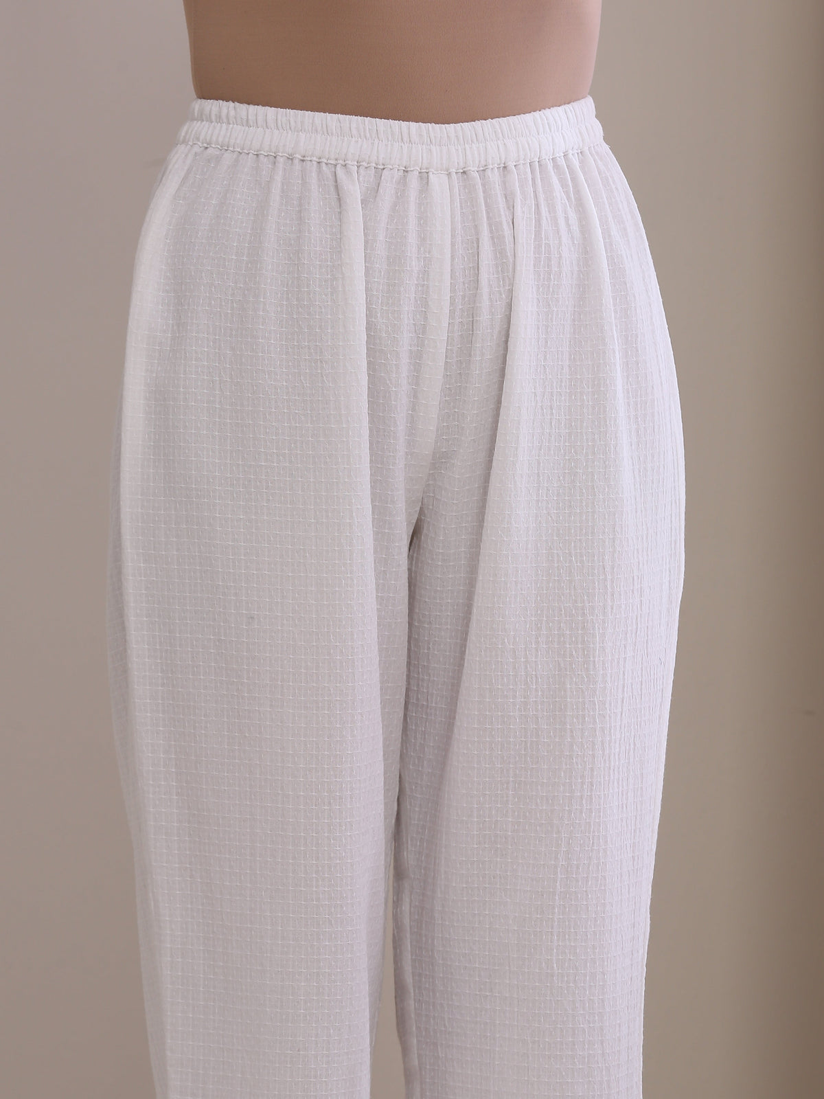 trueBrowns White Dobby Baggy Sleeve Co-Ord Set | Grocsy