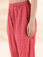trueBrowns Pink Cotton Dobby Co-ord Set | Grocsy