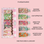 Confect Spring Sprinkles Edible | Vermecelli, Pearls & Stars Sprinkles Pack of 5 (EAST 4) - 100Gms | Grocsy