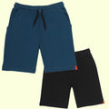 Chilins Kids Cotton Shorts Black & Blue | Grocsy