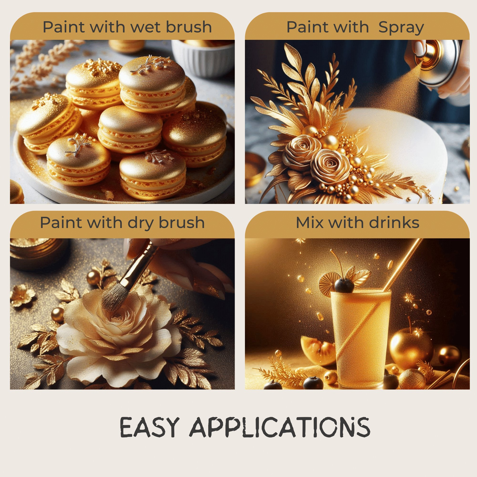 Confect Shimmer Gold | Edible Luster Dust | Grocsy