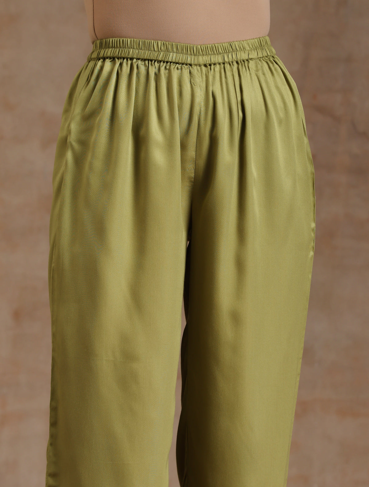 trueBrowns Light Green Modal Satin Kaftan Kurta Set | Grocsy