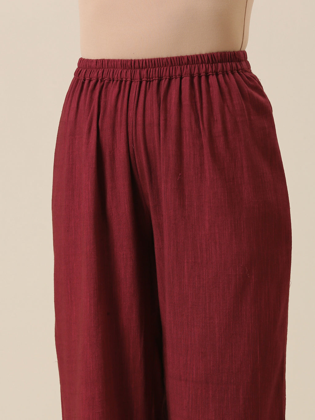 trueBrowns Ruby Wine Slub Textured Collar Co-Ord Set | Grocsy