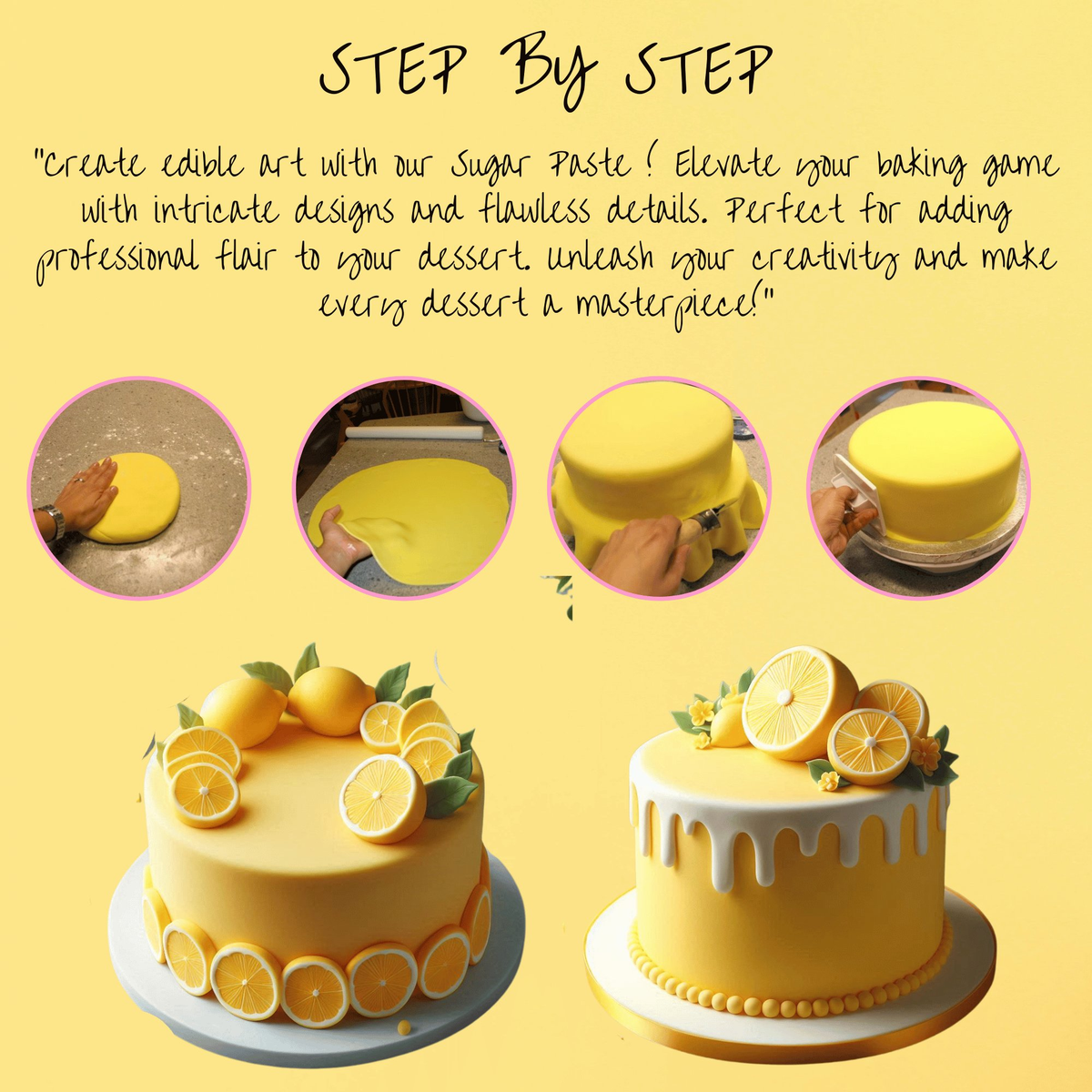 Confect Lemon Yellow Fondant | Edible Sugarpaste | Grocsy