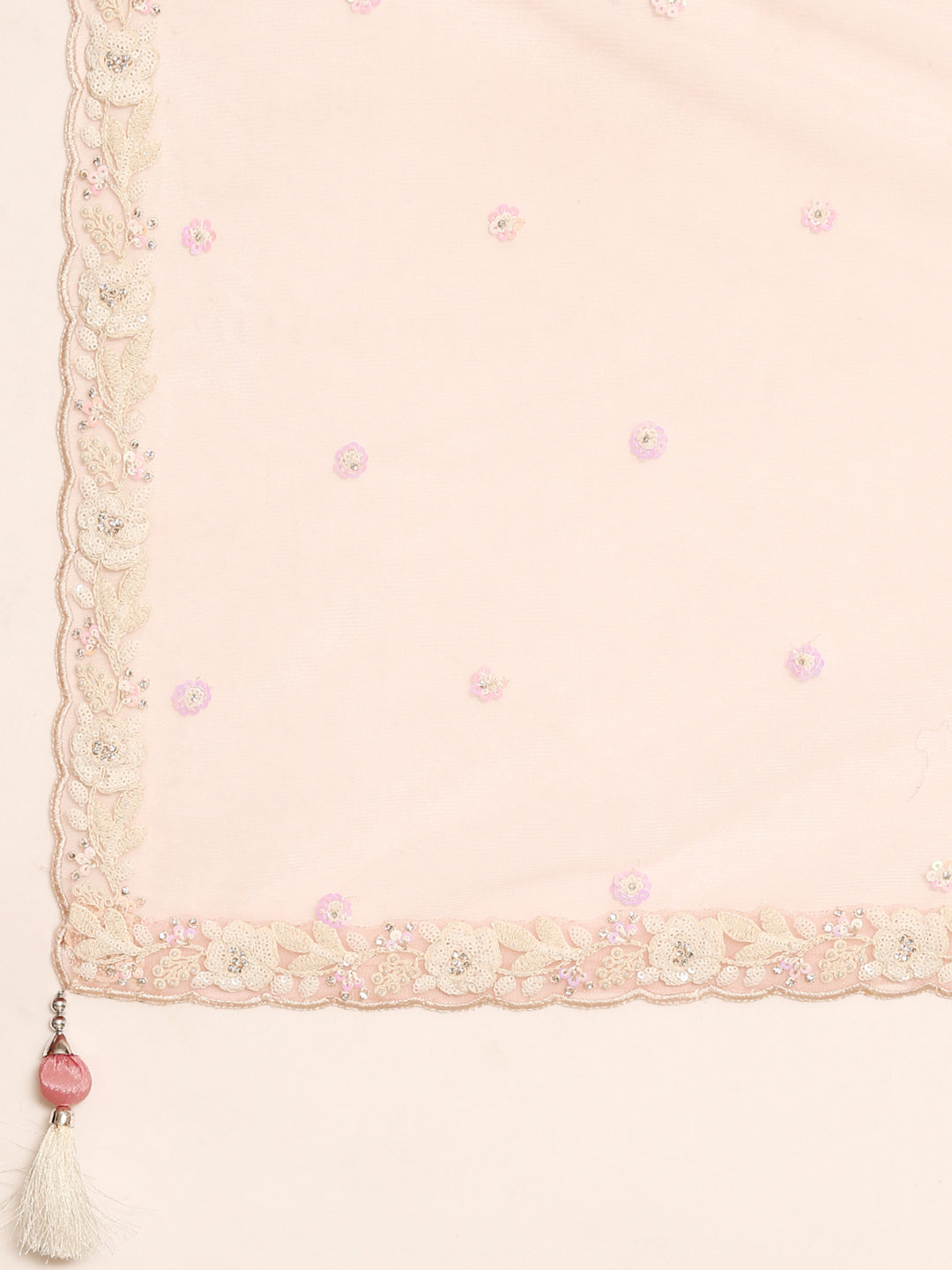 House of Panchhi Rose Gold Chinon Sequins And Zarkan Embroidery Lehenga Choli & Dupatta | Grocsy