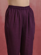 trueBrowns Maroon Modal Angrakha Kurta Set | Grocsy