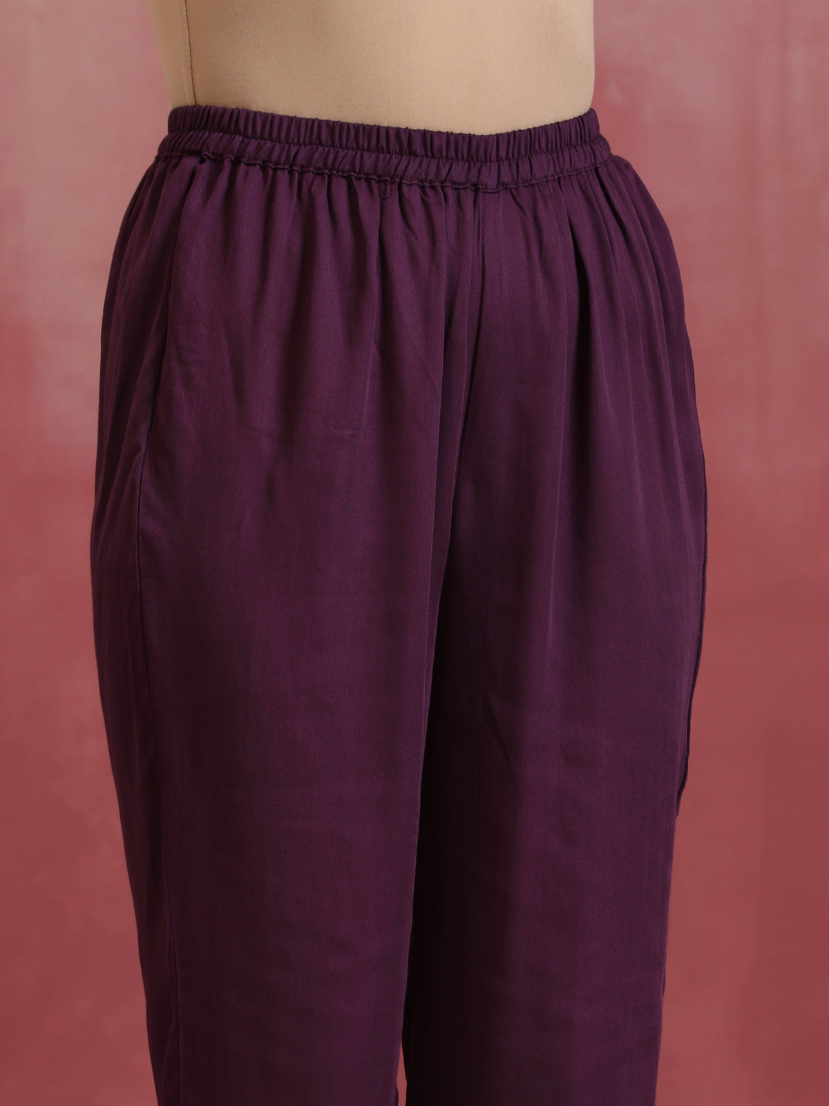 trueBrowns Maroon Modal Angrakha Kurta Set | Grocsy