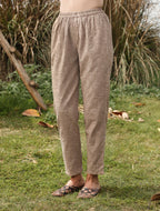 trueBrowns Khaki Cotton Embroidered Co-ord Set | Grocsy