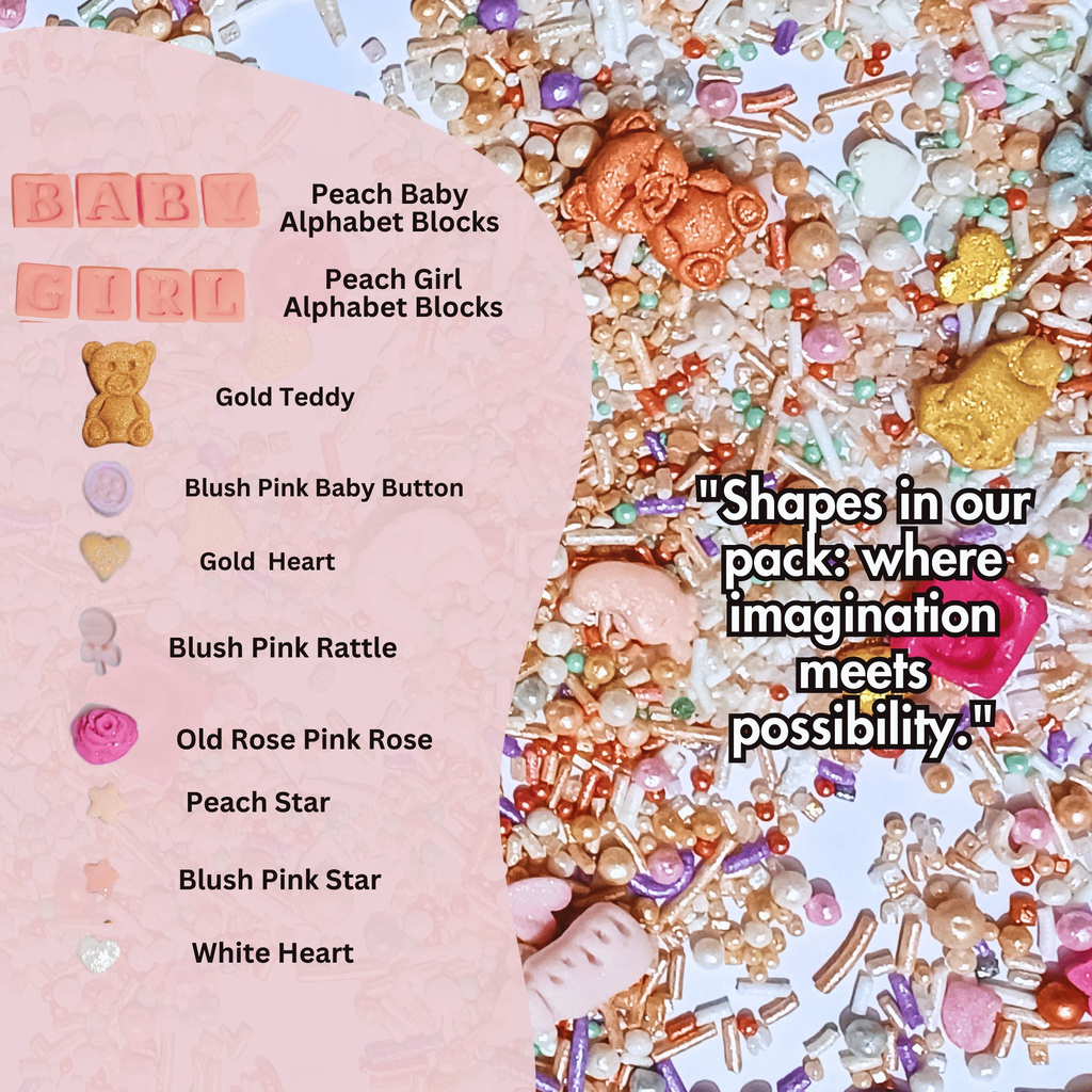 Confect Girls Baby Shower Sprinkles | Edible Sprinkles | Grocsy