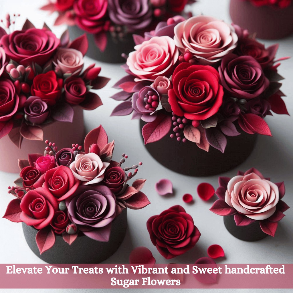 Confect Ombre- 2 | Edible Sugar Roses Topper | Grocsy