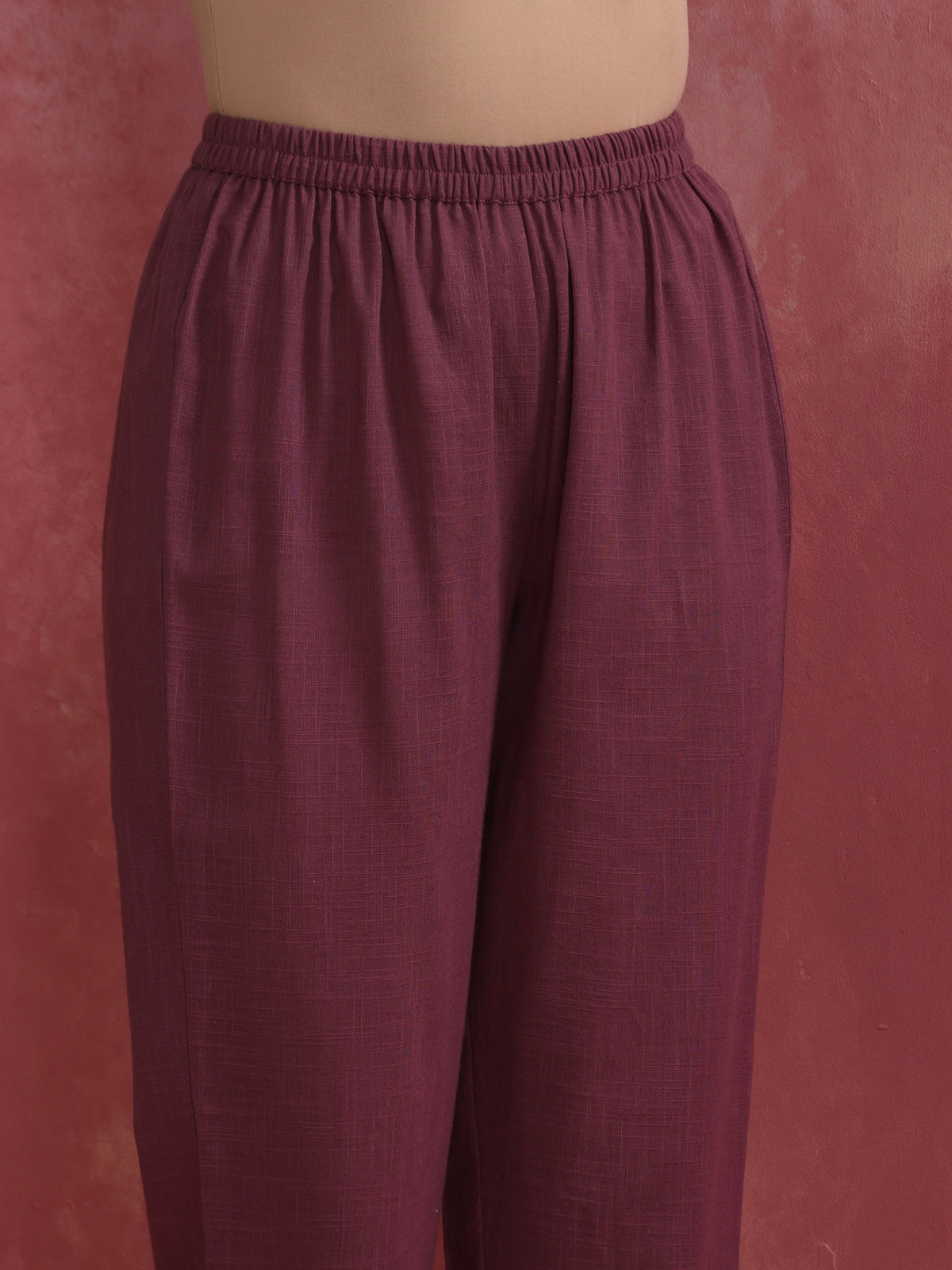 trueBrowns Light Purple Cotton Dobby Flared Kurta Set | Grocsy