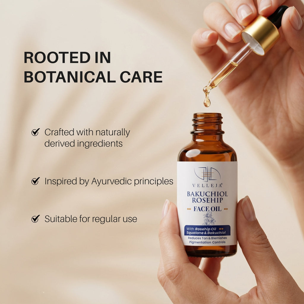 Velleja Bakuchiol Rosehip Face Oil with Squalane for Pigmentation & Dark Spots | Velleja | Grocsy