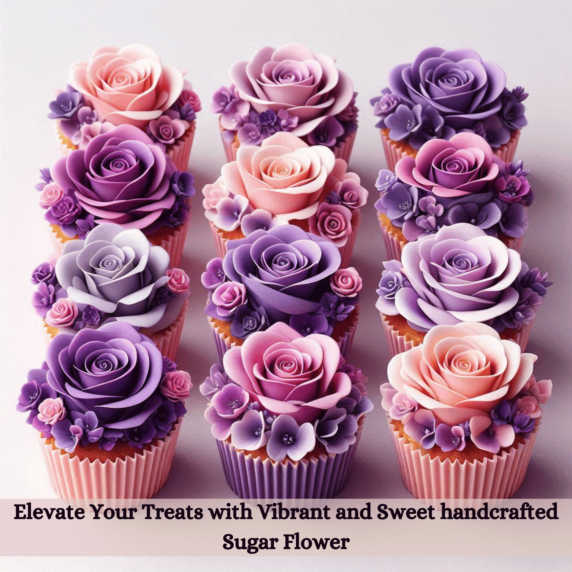 Confect Ombre- 4 | Edible Sugar Roses Topper | Grocsy