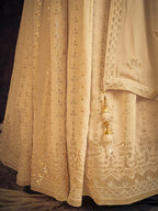 Myra Cream Real Georgette Designer Gown Style Suit | Grocsy
