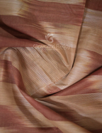 Dual Shades of Beige Mangalagiri Ikkat Cotton Saree By Gayathri Reddy Designer Studio | Grocsy