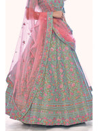 Myra Green Gota Silk Embroidered Designer Lehenga Choli | Grocsy