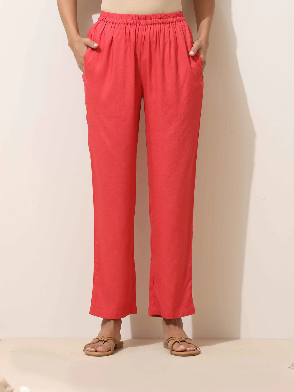 trueBrowns Coral Viscose Kurta Pant Set | Grocsy