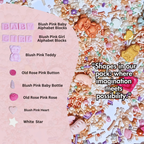 Confect Girls Baby Shower Sprinkles | Mix Heart, Teddy, Baby Feed Bottle & Baby Feet Sprinkles | Grocsy