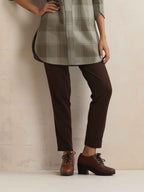 trueBrowns Green Check High Neck Winter Top | Grocsy