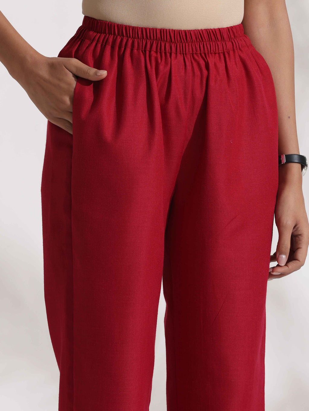 trueBrowns Maroon Slub Co-ord Set | Grocsy
