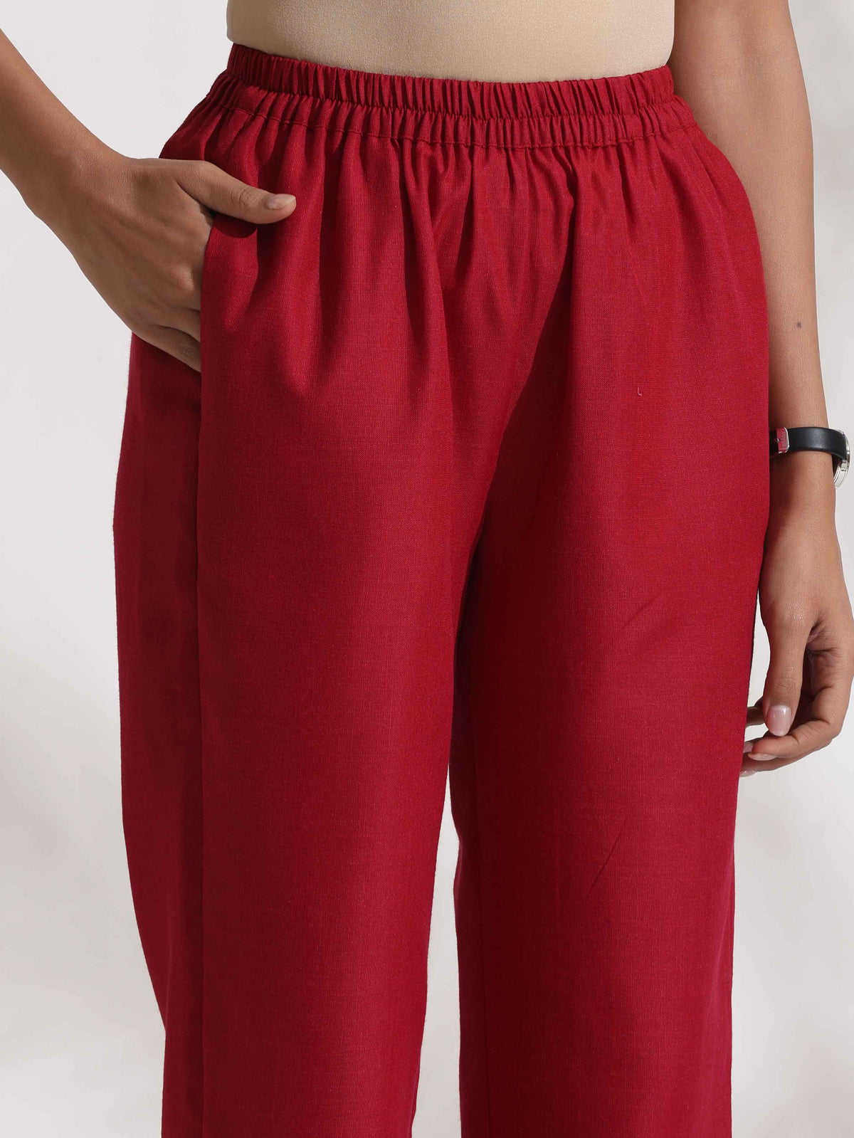 trueBrowns Maroon Slub Co-ord Set | Grocsy