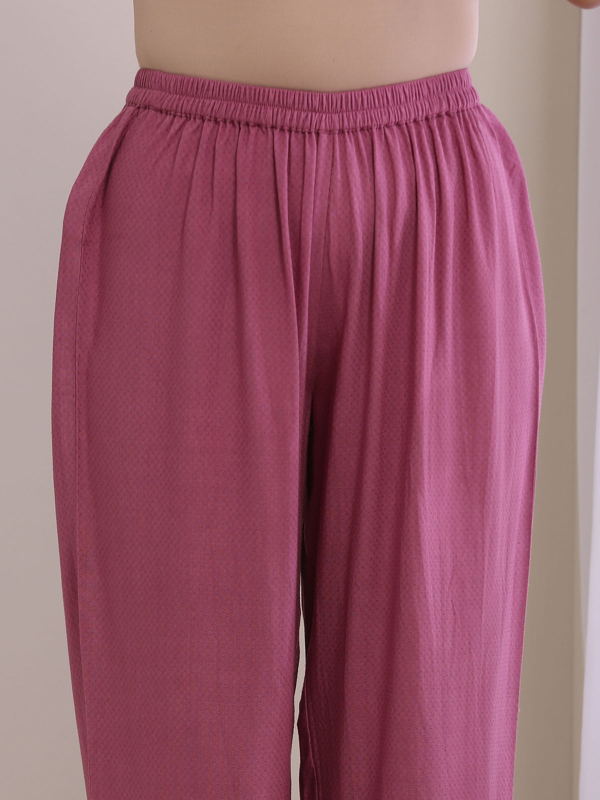 trueBrowns Onion Pink Dobby Sleeveless Short Co-Ord Set | Grocsy