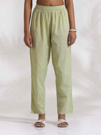 trueBrowns Green Cotton Floral Embroidered Kurta Co-ord Set | Grocsy