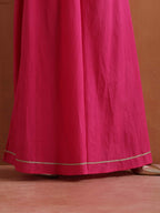 trueBrowns Pink Metallic Sharara Set | Grocsy
