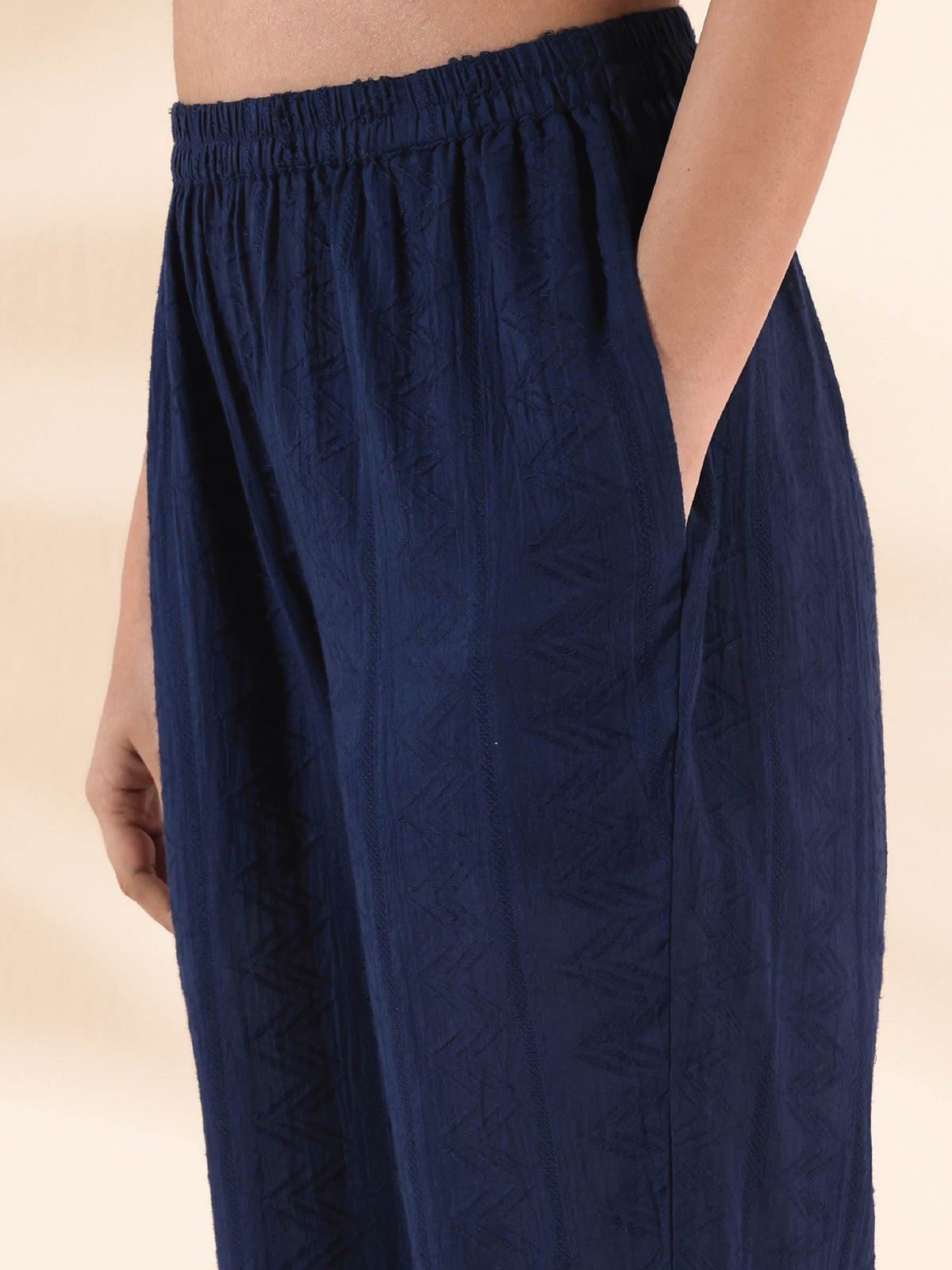 trueBrowns Carrot Cotton Dobby Flared Kurta Pant Set | Grocsy