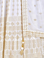 Myra White Georgette Real Georgette Lehenga Choli | Grocsy