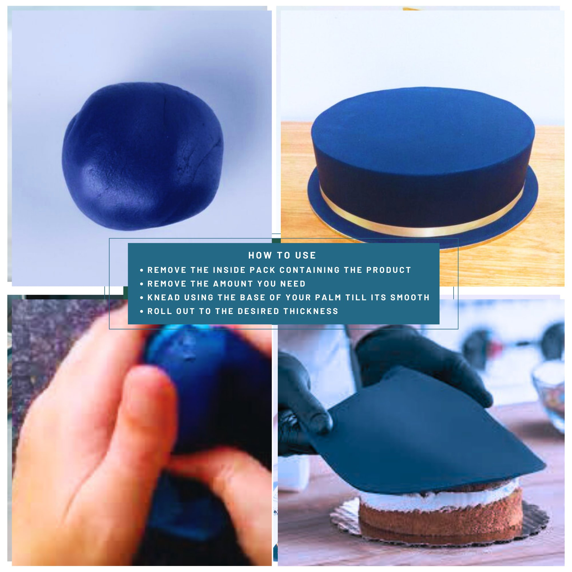 Confect Night sky Navy Fondant | Edible Sugarpaste | Grocsy