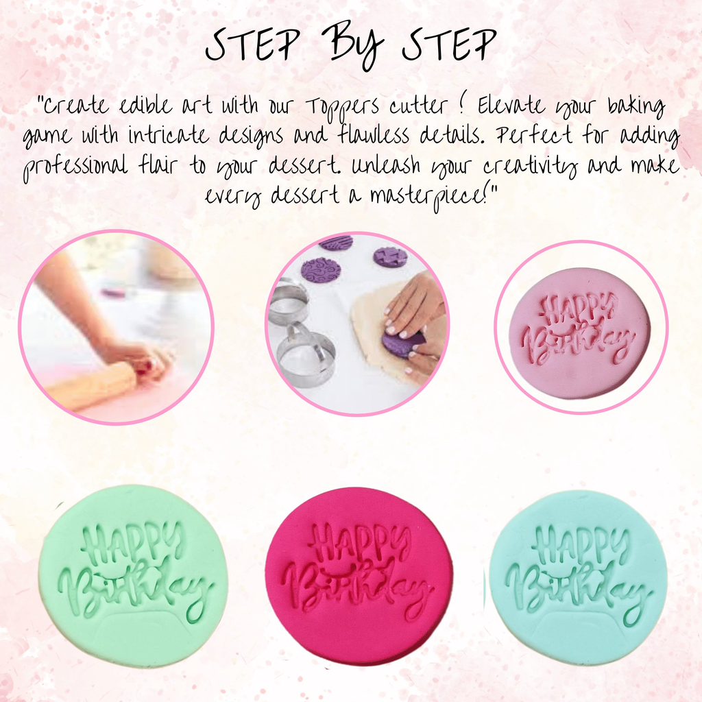 Confect Celebration Stencils Toppers Cutters | Celebration Topper Cutter (Happy Birthday 01) | Grocsy