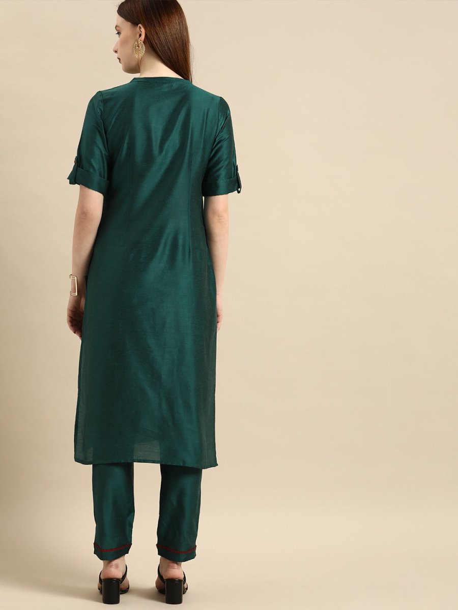 All About You Women Green Kurta with Trousers | Grocsy