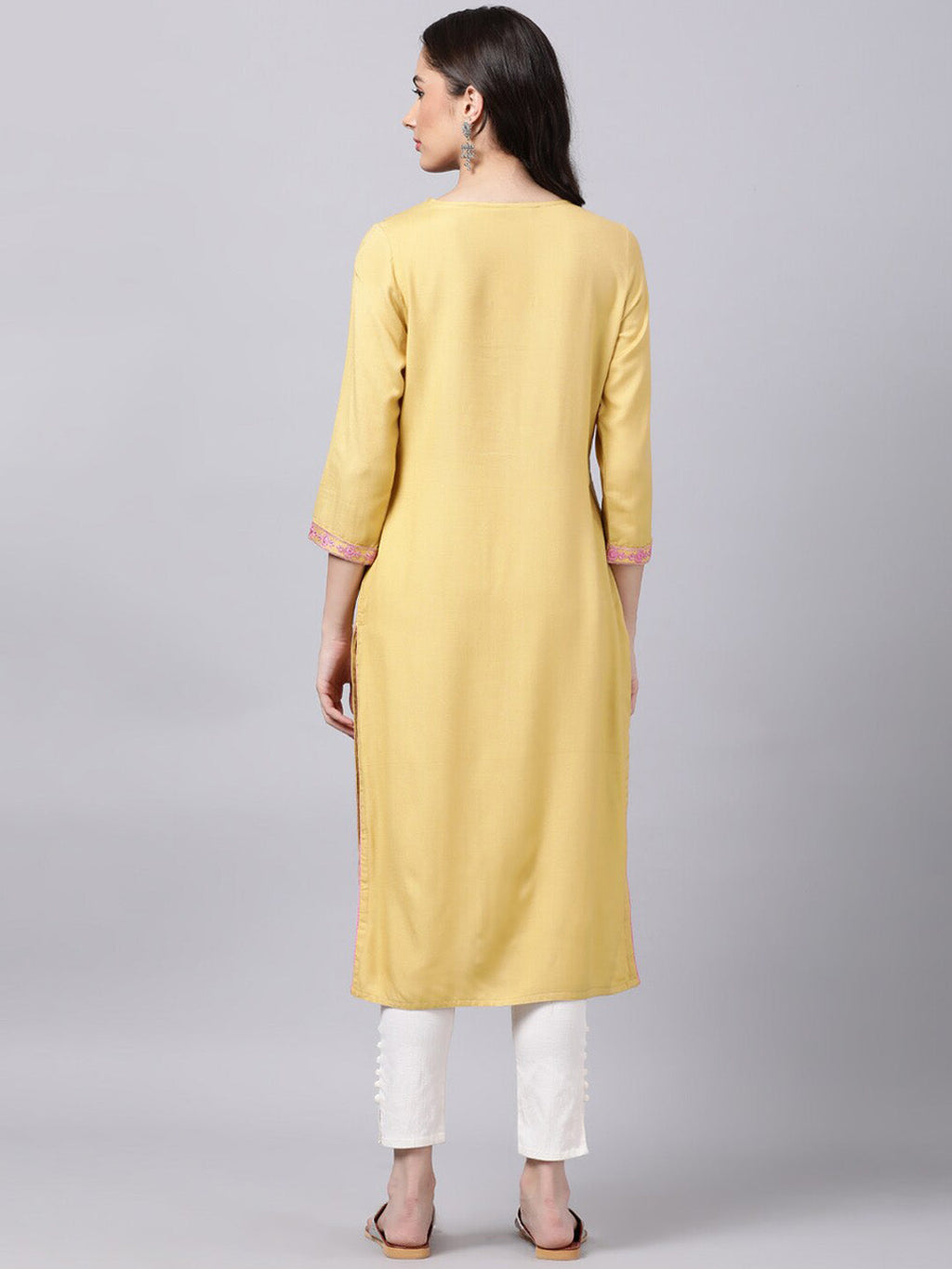 Souchii Women Blue Floral Yoke Design Grandeur & Majestic Artwork Kurta | Grocsy