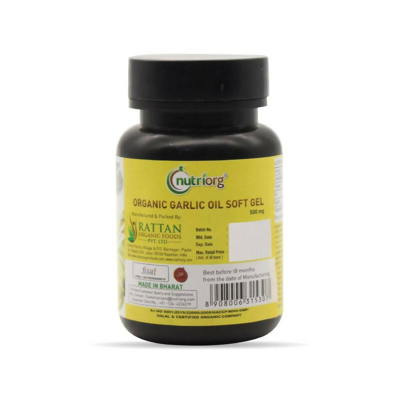 Nutriorg Garlic Oil Soft Gel Capsules | Grocsy
