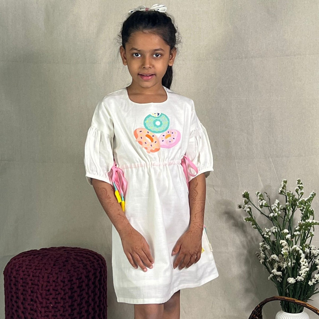ArthLife Off-White Donuts Embroidered Dress | Grocsy