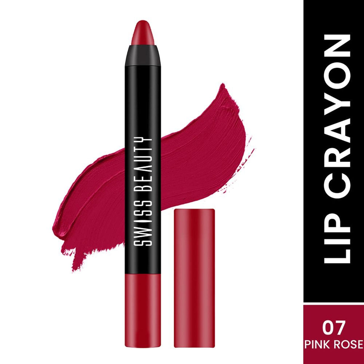 Swiss Beauty Matte Long Lasting Stay Maxx Lip Crayon Lipstick Matte Finish - Pink Rose | Grocsy