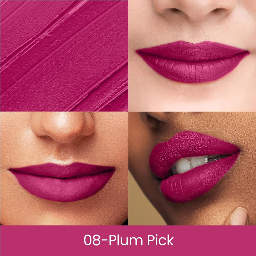 Swiss Beauty Matte Long Lasting Stay Maxx Lip Crayon Lipstick Matte Finish - Plum Pick | Grocsy