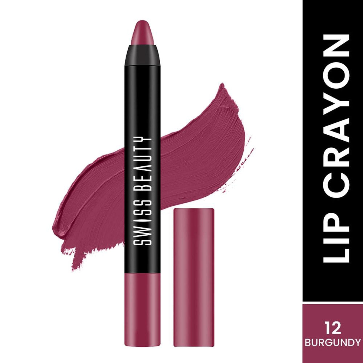 Swiss Beauty Matte Long Lasting Stay Maxx Lip Crayon Lipstick Matte Finish - Burgundy | Grocsy