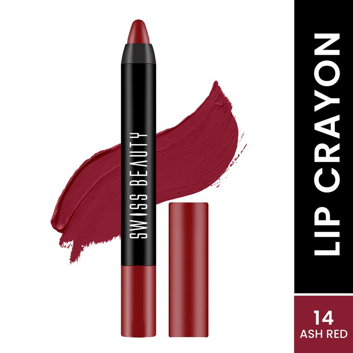 Swiss Beauty Matte Long Lasting Stay Maxx Lip Crayon Lipstick Matte Finish - Ash Red | Grocsy