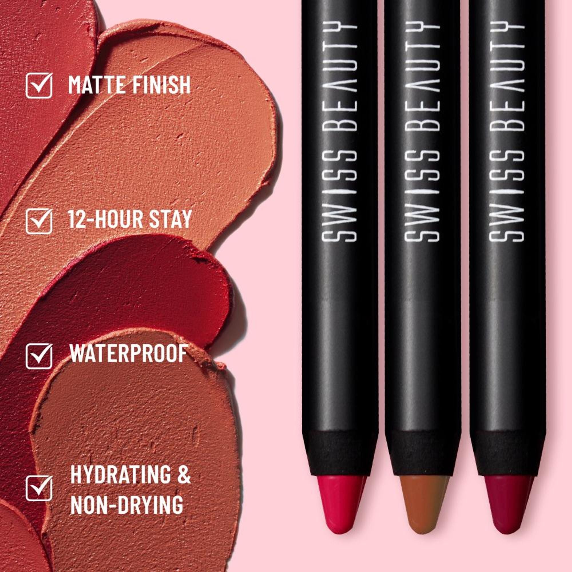Swiss Beauty Matte Long Lasting Stay Maxx Lip Crayon Lipstick Matte Finish - Coffee | Grocsy