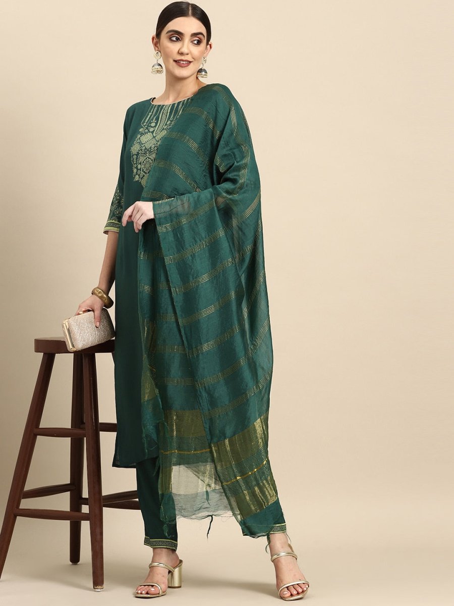 All About You Ethnic Motifs Print Kurta with Trousers & With Dupatta | Grocsy