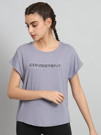MKH Typography Printed Extended Sleeves Relaxed Fit Dri-FIT T-shirt | Grocsy