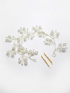 Panash Women Gold-Toned & White Beaded Tiara | Grocsy