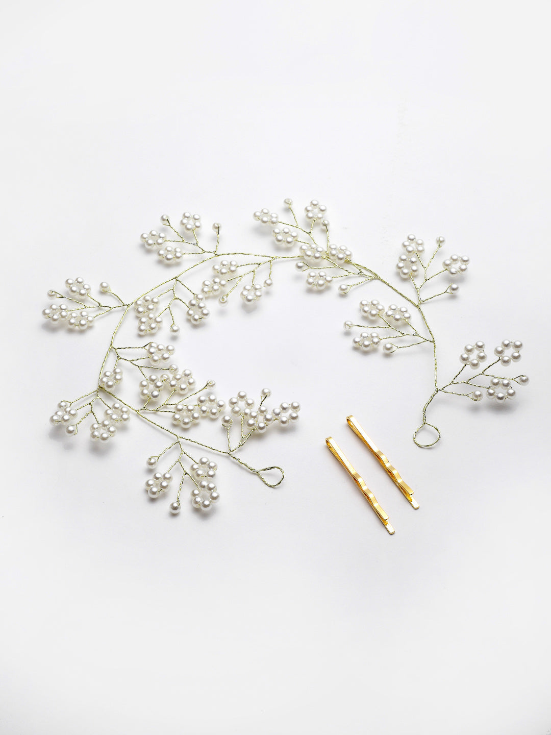 Panash Women Gold-Toned & White Beaded Tiara | Grocsy