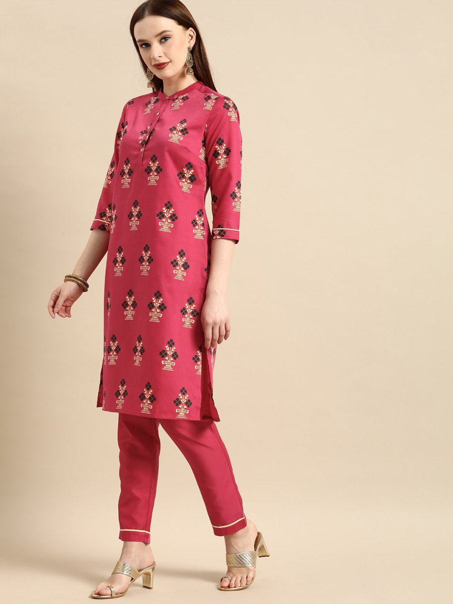 All About You Women Pink Ethnic Motifs Printed Kurta with Trousers & With Dupatta | Grocsy