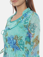 Souchii Blue Printed Maxi Dress | Grocsy